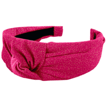 Large Crossed Headband fuchsia pailleté