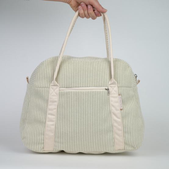Bowling bag  white large corduroy