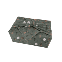 Furoshiki medium 48x48 ex2348 grey green copper christmas balls