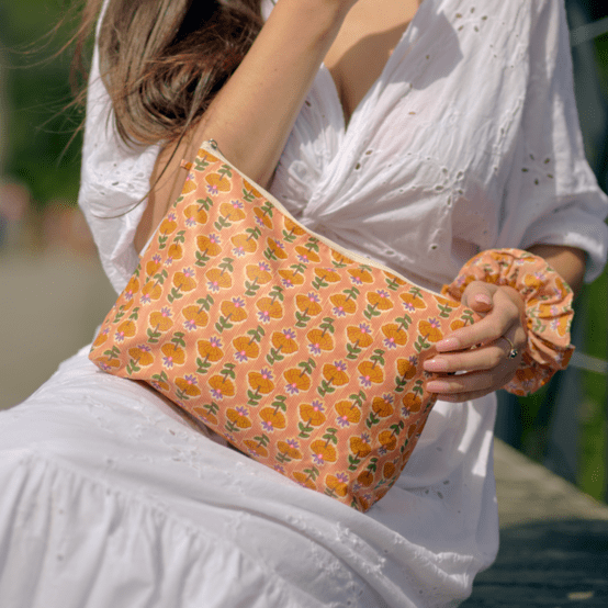 Cosmetic bag with flap shanti