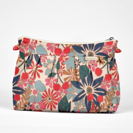 Pleated clutch bag cerise en fleur