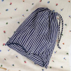 Lingerie bag striped  ivory navy