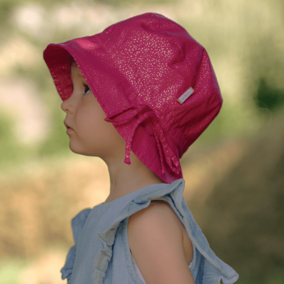 Sun hat adjustable-size T2 fuchsia pailleté