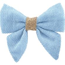 Mini bow tie clip oxford blue