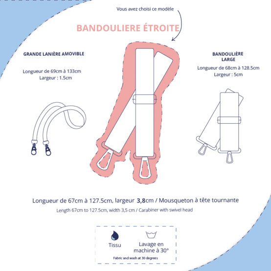 Narrow shoulder strap toile de biche