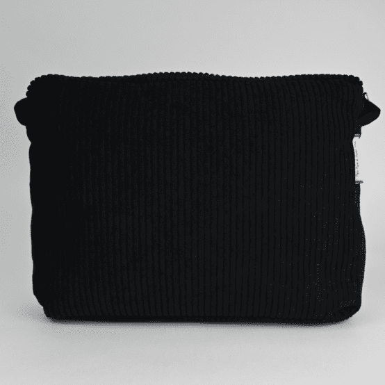 Large shoulder bag base black large corduroy