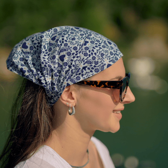 Headscarf headband- Adult size scandinavia bleu