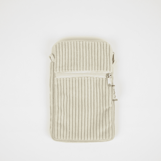 Quilted phone pocket white large corduroy