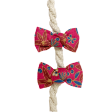 Small bows hair clips badiane framboise