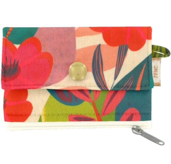 Zipper pouch card purse fleurs des iles