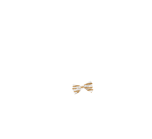 Ribbon hair slide rayé or blanc