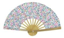 Hand-held fan pastel fleuri