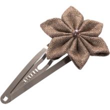 Star flower hairclip copper linen