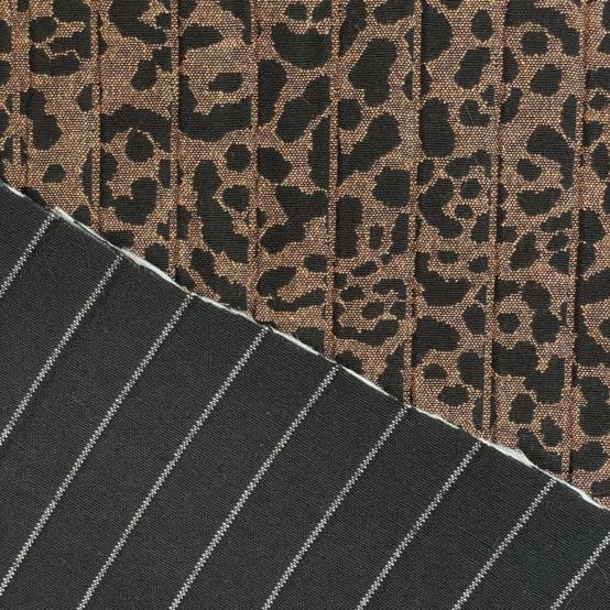 Jacquard fabric mocha quilted leopard