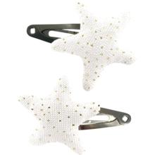 Star hair-clips white sequined
