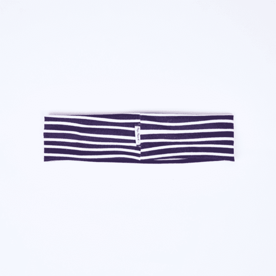 Stretch jersey headband  striped  ivory navy