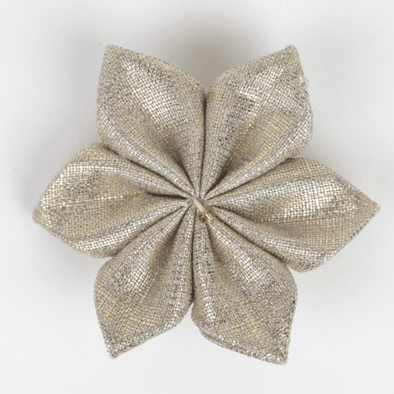 Star flower hairslide  glitter linen
