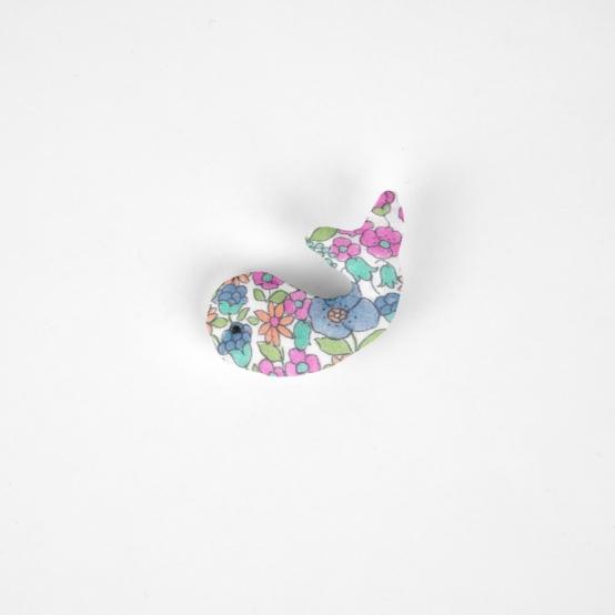 Whale clip pastel fleuri