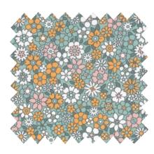 Cotton fabric ex2503 floral retro lichen