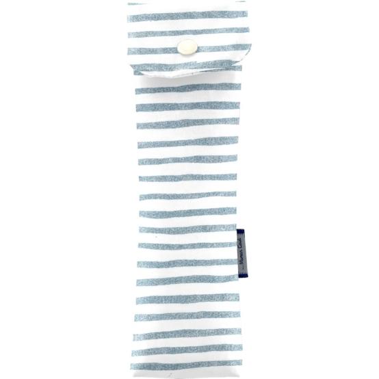 Toothbrush bag striped blue gray glitter