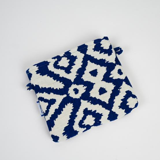 Tiny coton clutch bag jacquard bleu