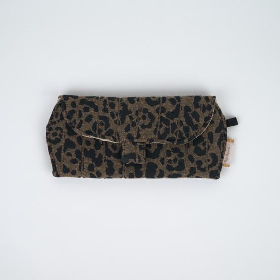 Glasses case mocha quilted leopard