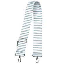 Wide shoulder strap striped blue gray glitter