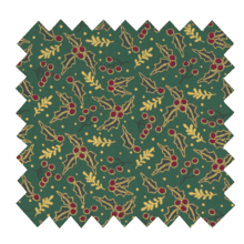 Cotton fabric ex2237 green holly