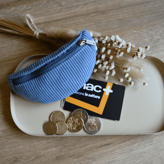 Banana wallet azure blue corduroy