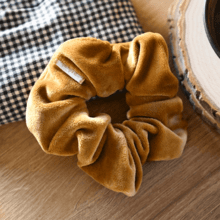 Scrunchie velours jaune or