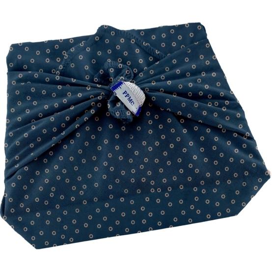 Furoshiki small 35 x 35 bulle bronze marine