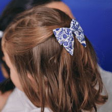 Bow tie hair slide scandinavia bleu