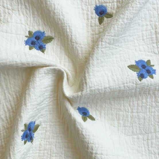 Quilted fabric ex2652 embroidered bluberry quilt