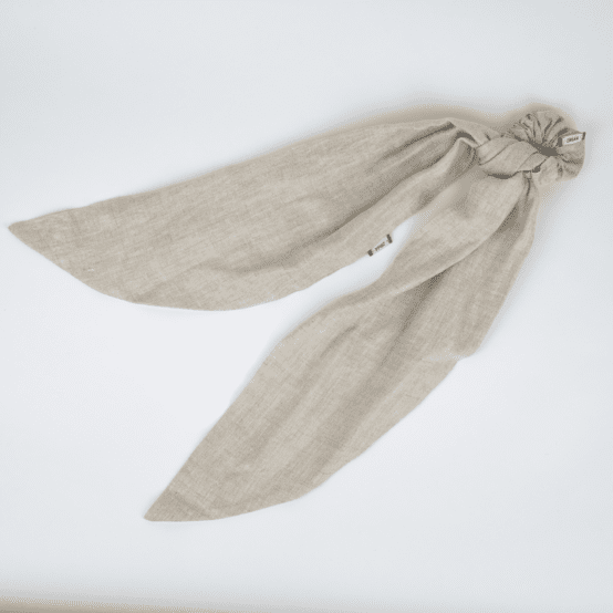 Long tail scrunchie  glitter linen