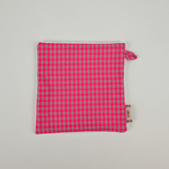 Makeup Remover cotton neon pink gingham