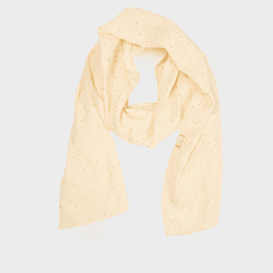 Lightweight Scarf gaze pois or écru