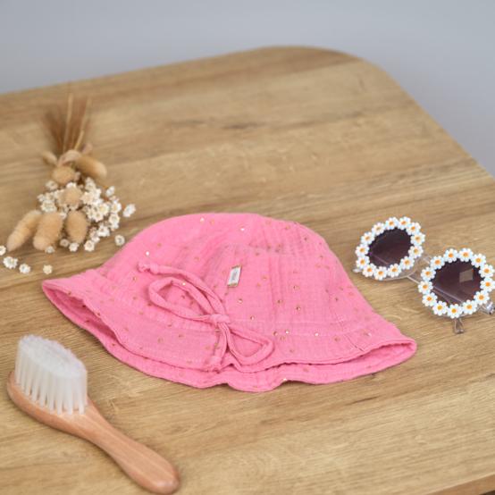 Sun Hat for baby gaze pois or rose sorbet