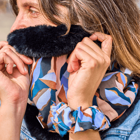 Adult Fur scarf snood vague d'automne