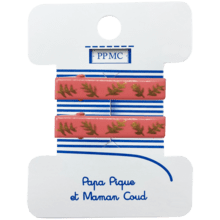 Petite barrette croco feuillage or rose