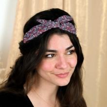 Wire headband retro romance fleurie