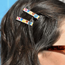 Medium-sized alligator hair clip: tutti fleuri