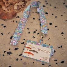 Badge Holder pastel fleuri