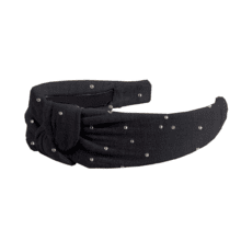 Large Crossed Headband gaze pois or noir