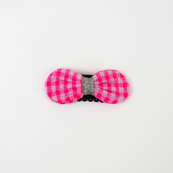 Noeud Anti-Glisse hair slide neon pink gingham
