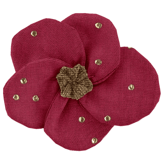 Flower petal hair slide small  gaze pois or grenat