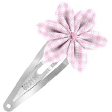 Star flower hairclip pink gingham