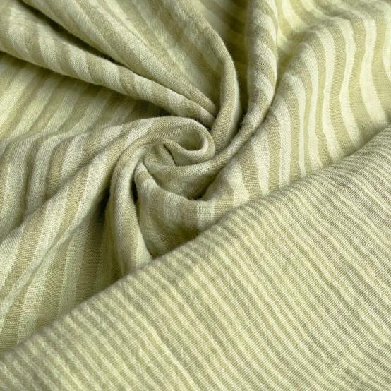 Cotton Fabric ex2627 almond green striped gauze