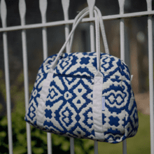 Bowling bag  jacquard bleu