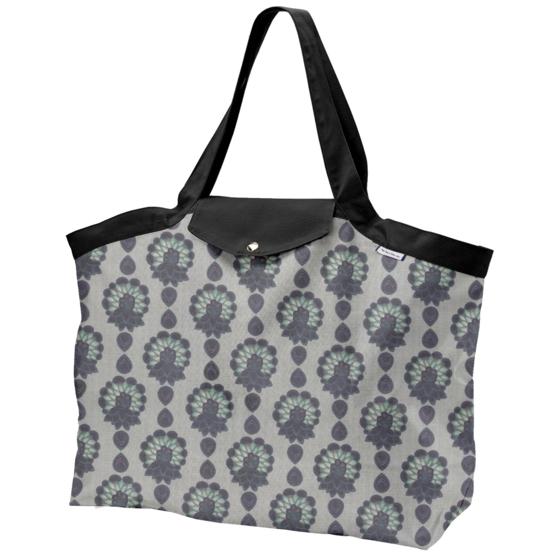 Tote bag with a zip lotus vert