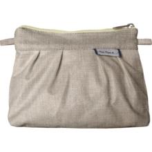 Mini Pleated clutch bag silver linen